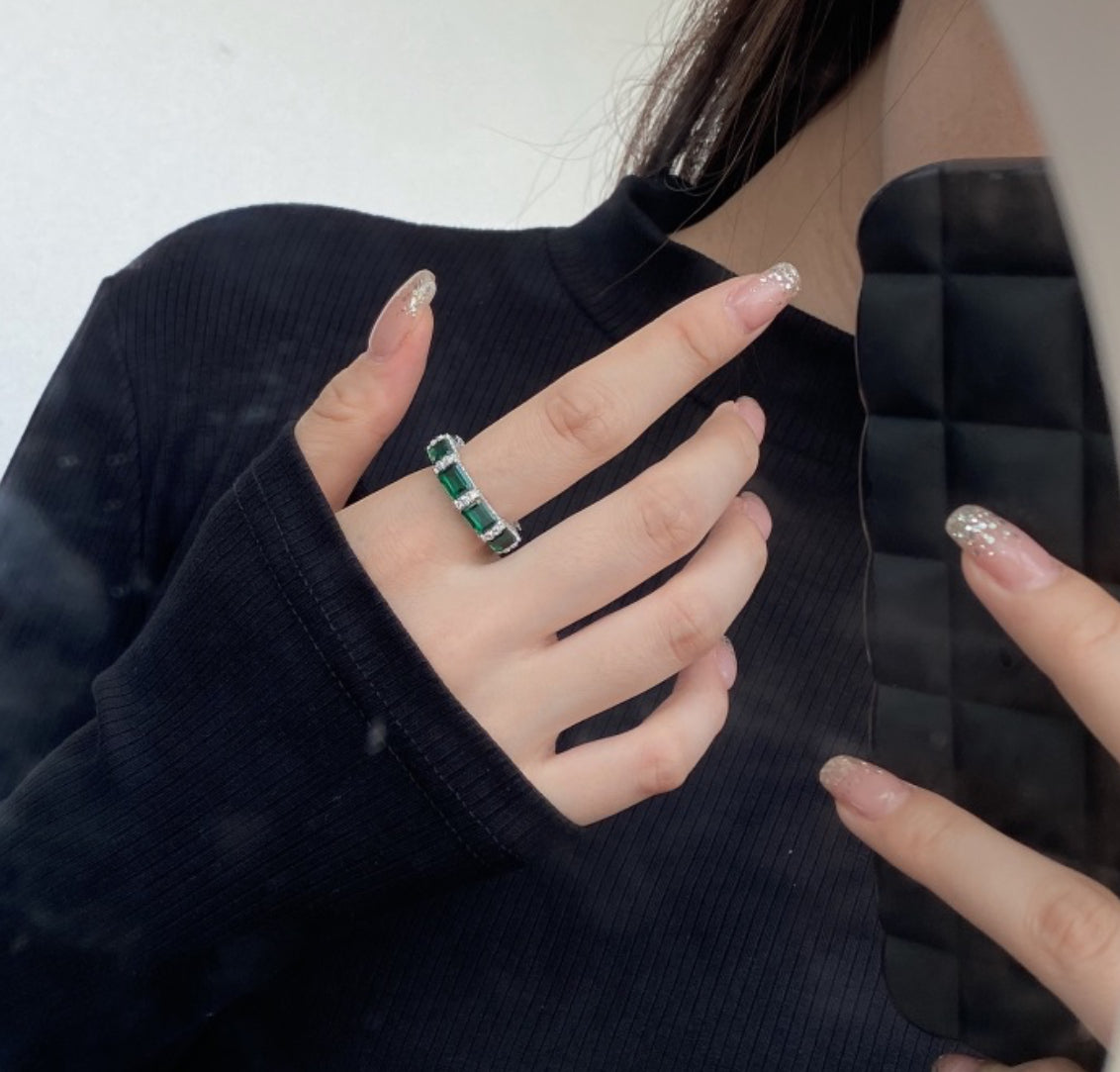 Halo Eternity Emerald Ring