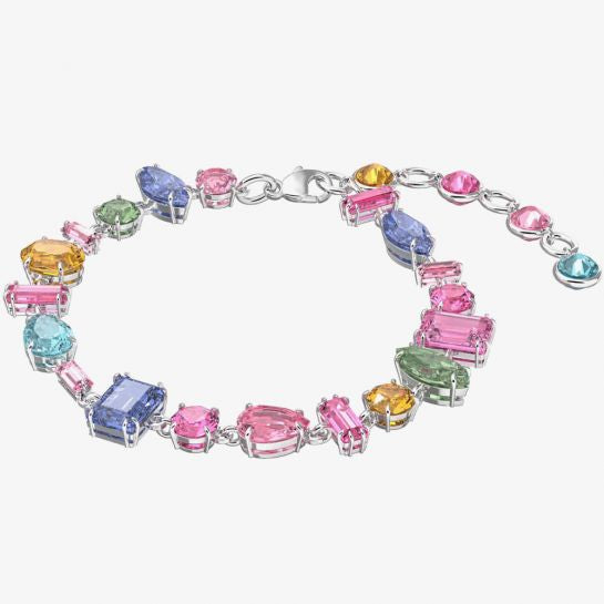 mixed cut, multicoloured crystal bracelet