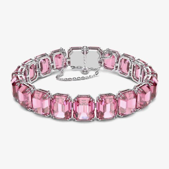 Large pink octagon Crystal bracelet