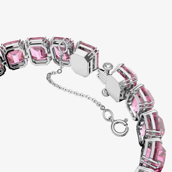 Large pink octagon Crystal bracelet