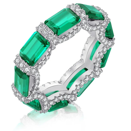 Halo Eternity Emerald Ring