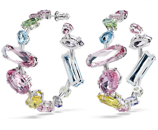 Multicoloured Hoop crystal earrings