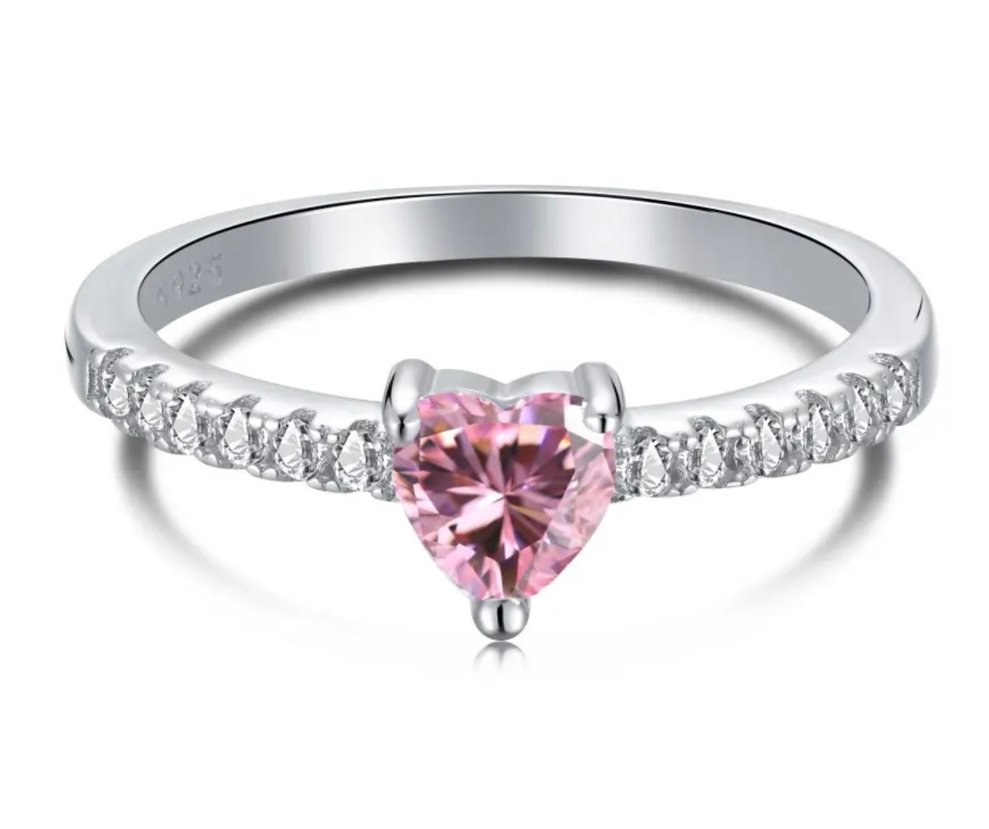 Pink Diamond heart cut Ring