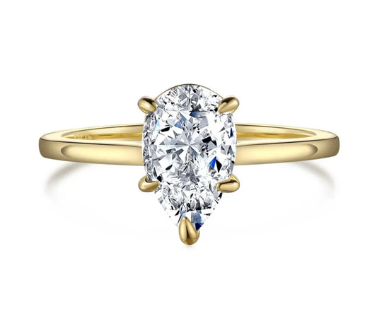 Oval Cut Gold Plated Ring