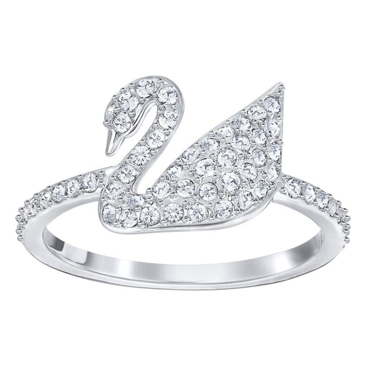 Silver swan ring