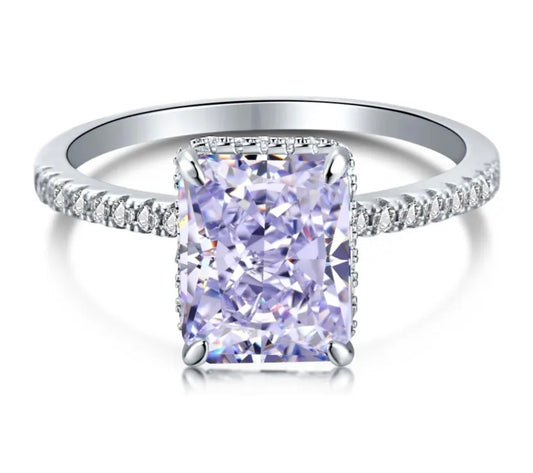 Violet rectangular cut Ring