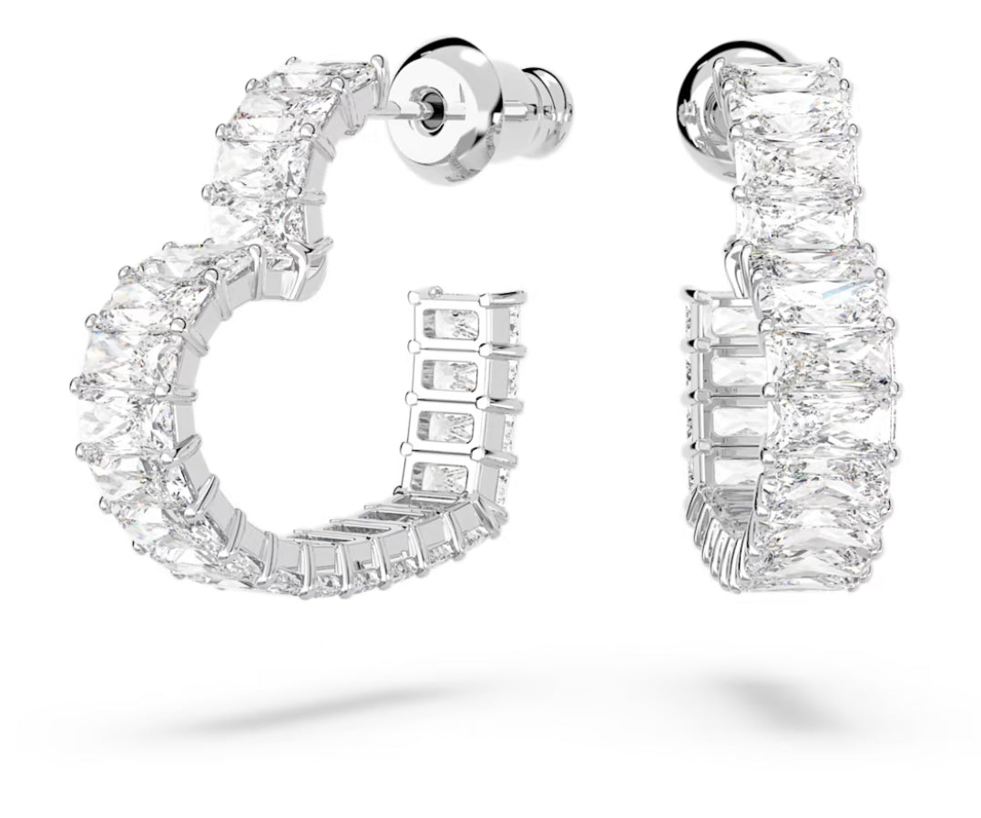 Crystal Heart Hoop Earrings