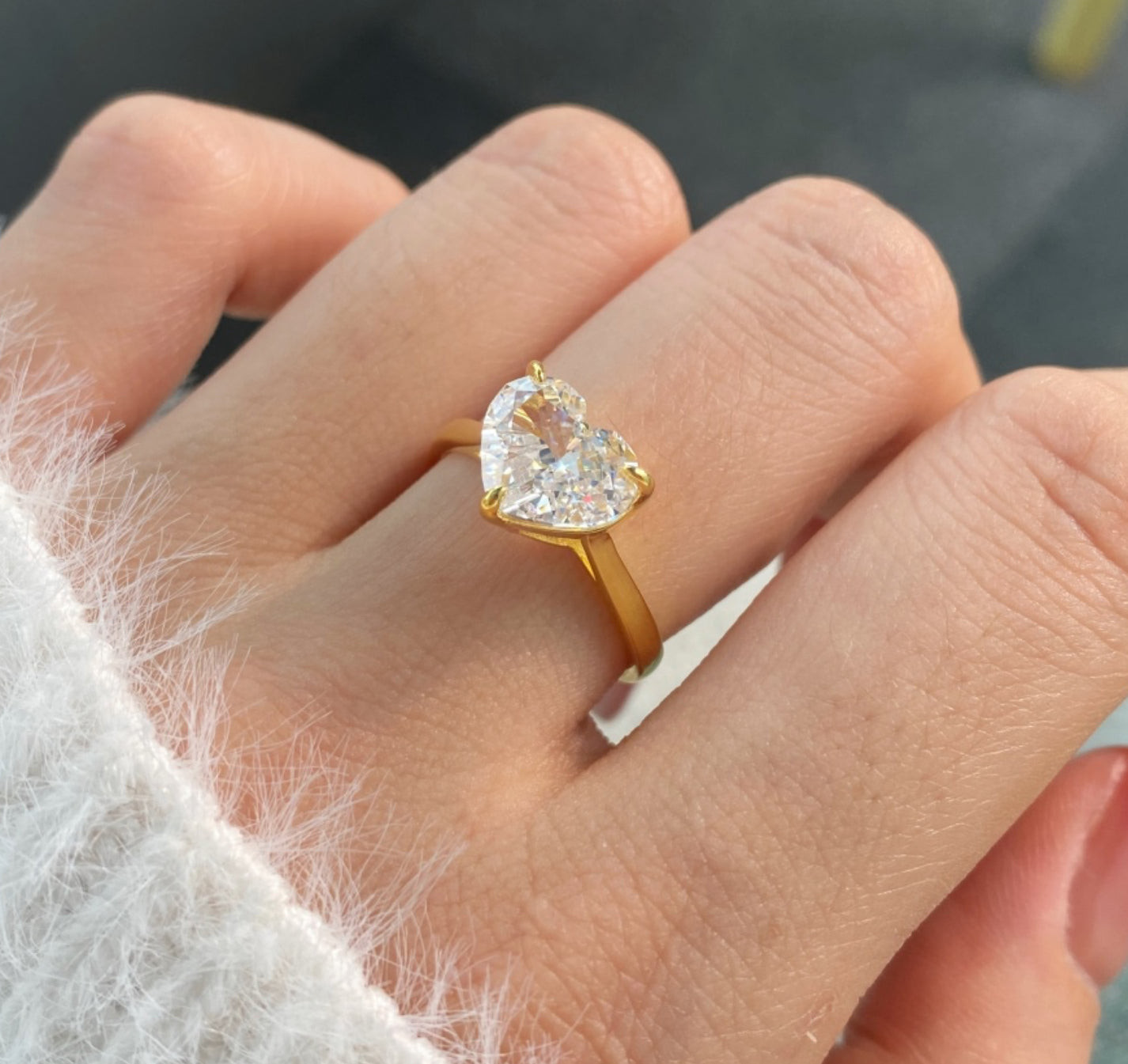 Gold plated heart ring