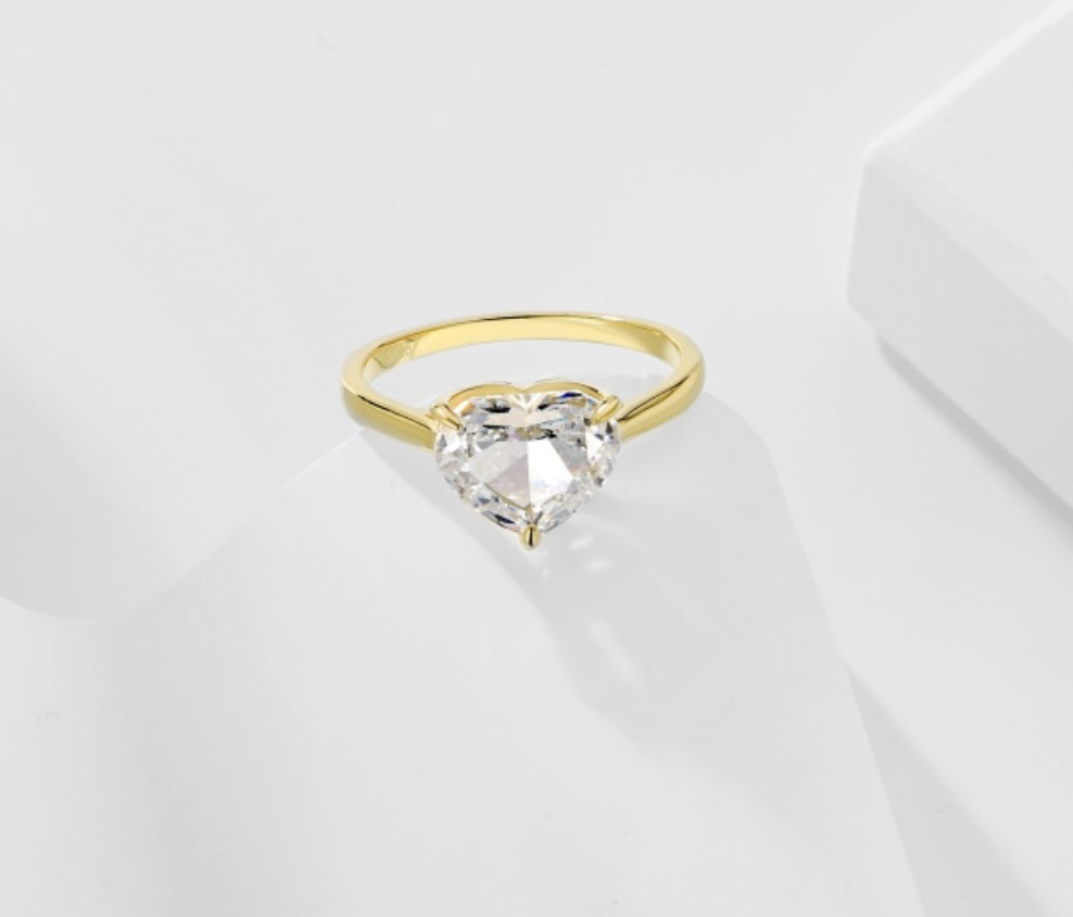 Gold plated heart ring