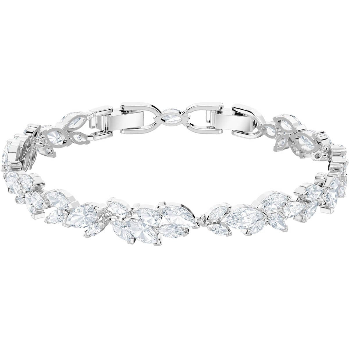 mixed cut crystal leaf bracelet